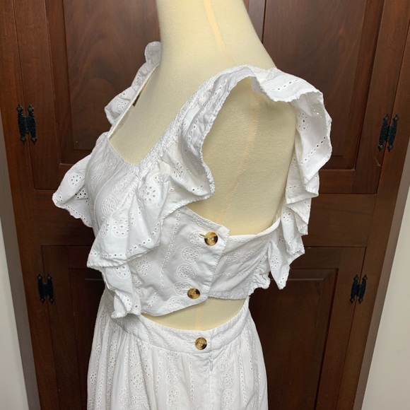 MADEWELL white eyelet apron dress 4 XS - Picture 8 of 11